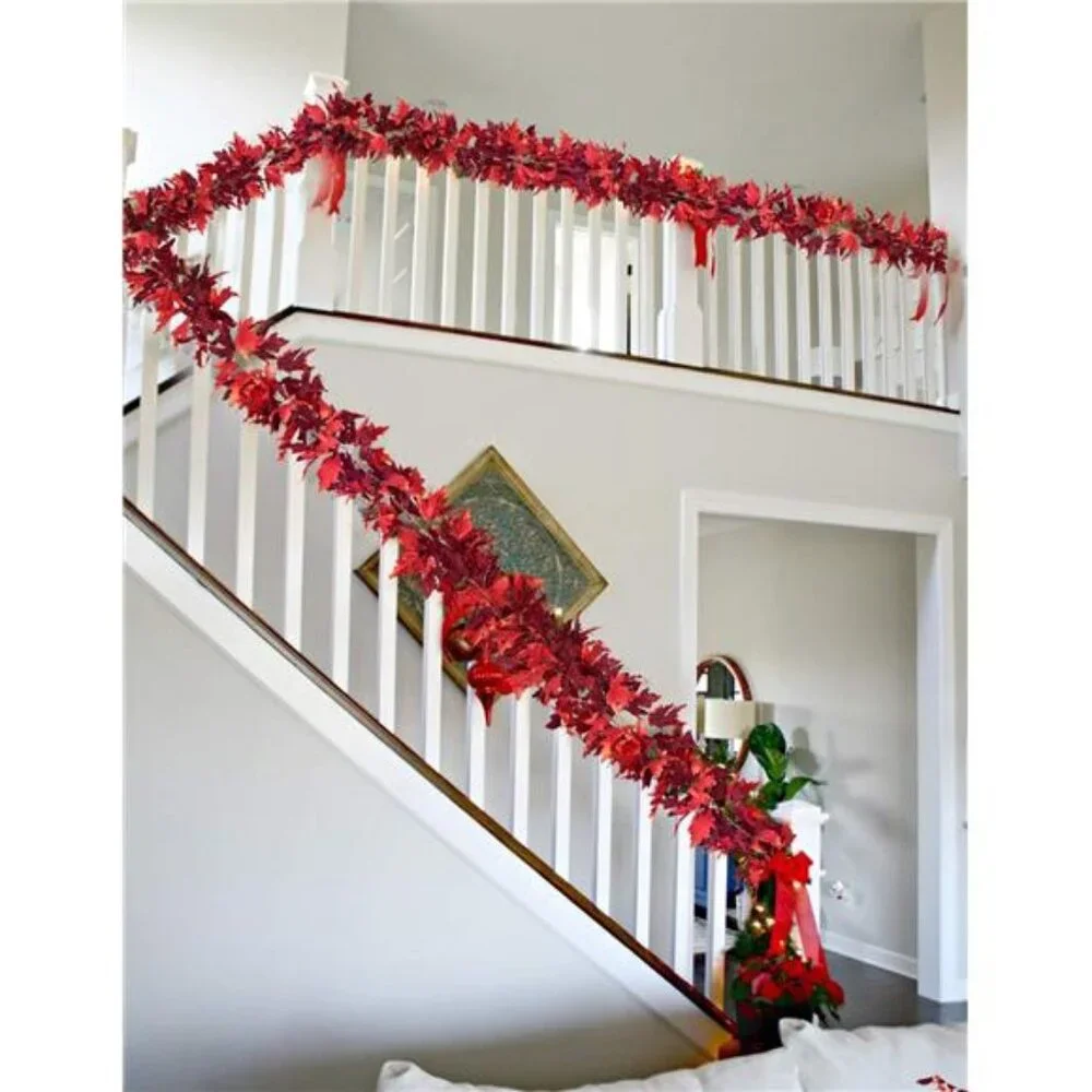 2 Pack Fall Garland Maple Leaf, 5.9Ft/Piece Hanging Vine Garland